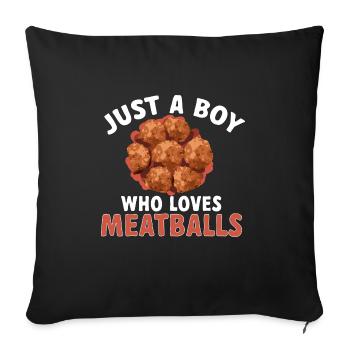 Boulettes de viande Italie Cuisine italienne - Housse de coussin décorative 45 x 45 cm - noir - Devant