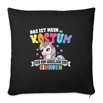Einhorn Kostüm - Sofakissenbezug 45 x 45 cm - Schwarz - Vorne
