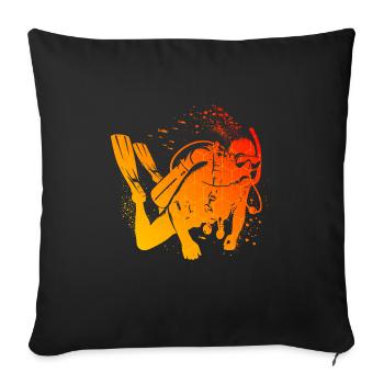 Plongée sous-marine Scuba Tauchen Plongée Tauchen - Housse de coussin décorative 45 x 45 cm - noir - Devant