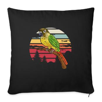 Molina Parakeet Parrot Bird Parakeet - Sofa pillowcase 17,3'' x 17,3'' (45 x 45 cm) - black - Front