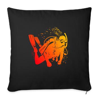 Men's Free Dive Diving Scuba Diving Scuba Diving - Sofa pillowcase 17,3'' x 17,3'' (45 x 45 cm) - black - Front
