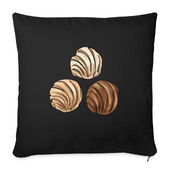 Concha Hispanic Mexikanisch Pan Dulce - Sofakissenbezug 45 x 45 cm - Schwarz - Vorne