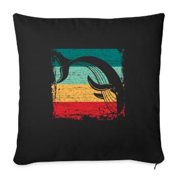 whale - Sofa pillowcase 17,3'' x 17,3'' (45 x 45 cm) - black - Front