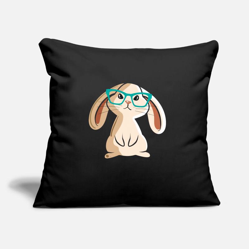 Funny Rabbit With Glasses Cute Rabbit Lover Gift Sofa pillowcase 17,3'' x 17,3'' (45 x 45 cm)