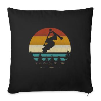 Cascadeur cascadeur scooter scooter rétro vintag - Housse de coussin décorative 45 x 45 cm - noir - Devant