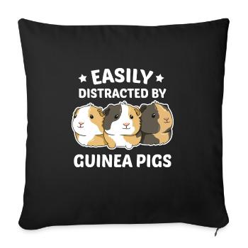Guinea pig design for a guinea pig - Sofa pillowcase 17,3'' x 17,3'' (45 x 45 cm) - black - Front