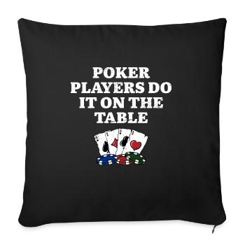 Les joueurs de poker le font sur le casino Table Gambler - Housse de coussin décorative 45 x 45 cm - noir - Devant