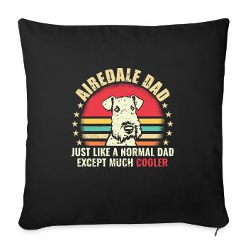 Airedale Terrier Chien - Housse de coussin décorative 45 x 45 cm - noir - Devant
