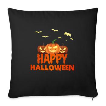Happy halloween - Housse de coussin décorative 45 x 45 cm - noir - Devant