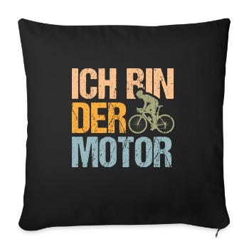 Fahrrad Ich bin der Motor - Sofakissenbezug 45 x 45 cm - Schwarz - Vorne