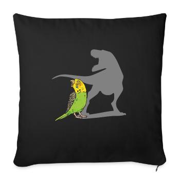 Budgerigar Perruche Oiseau Cadeau pour animaux de compagnie - Housse de coussin décorative 45 x 45 cm - noir - Devant