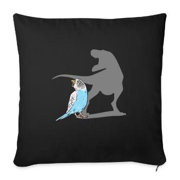 Budgerigar Parakeet Bird Pet Gift - Sofa pillowcase 17,3'' x 17,3'' (45 x 45 cm) - black - Front