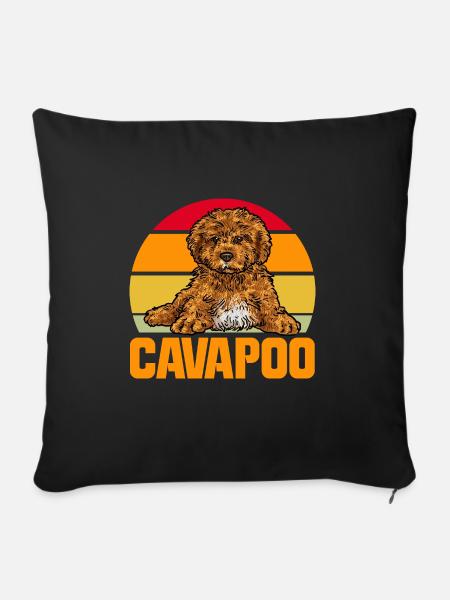 Cavapoo Cavoodle Capoodle Hund - Sofakissenbezug 45 x 45 cm - Schwarz