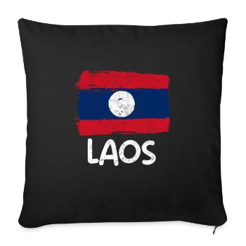 Laos Lao Laotian Girl Dress Lao I Gift - Sofa pillowcase 17,3'' x 17,3'' (45 x 45 cm) - black - Front