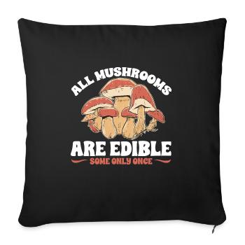 Cueillette de champignons Cueillette de champignons Cueillette de champignons - Housse de coussin décorative 45 x 45 cm - noir - Devant
