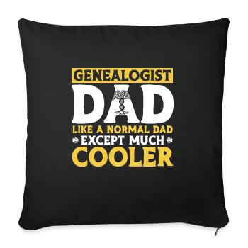 Généalogie Généalogie Généalogiste - Housse de coussin décorative 45 x 45 cm - noir - Devant