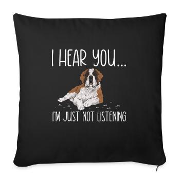Saint-Bernard Chien Saint-Bernard - Housse de coussin décorative 45 x 45 cm - noir - Devant