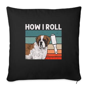St. Bernard St. Bernard Dog Dog - Sofa pillowcase 17,3'' x 17,3'' (45 x 45 cm) - black - Front