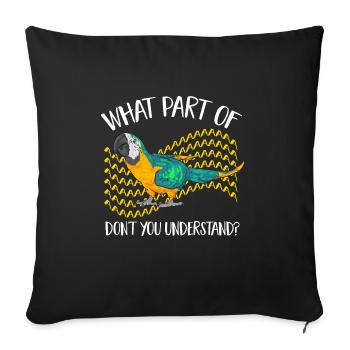 Yellow-breasted Macaw Parrot Blue And Yellow Macaw - Sofa pillowcase 17,3'' x 17,3'' (45 x 45 cm) - black - Front