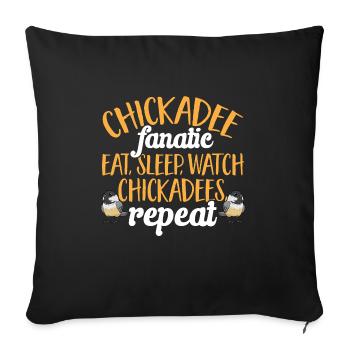 Bird Chickadee Bird Watching - Sofa pillowcase 17,3'' x 17,3'' (45 x 45 cm) - black - Front