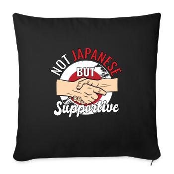 Not Japanese But Supportive Country Traveler - Sofa pillowcase 17,3'' x 17,3'' (45 x 45 cm) - black - Front