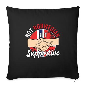 Pas norvégien mais voyageur du pays qui vous soutient - Housse de coussin décorative 45 x 45 cm - noir - Devant