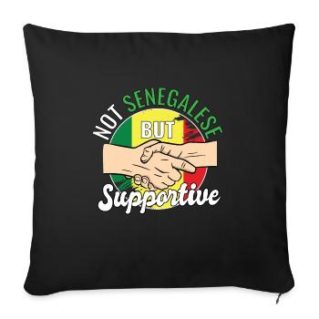 Pas sénégalais mais un voyageur de campagne solidaire - Housse de coussin décorative 45 x 45 cm - noir - Devant