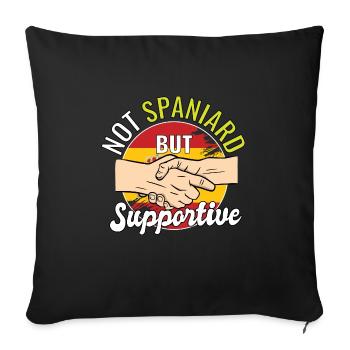 Not Spaniard But Supportive Country Traveler - Sofa pillowcase 17,3'' x 17,3'' (45 x 45 cm) - black - Front