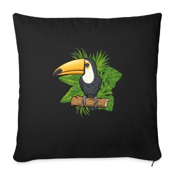 Toucan Bird Rainforest - Sofa pillowcase 17,3'' x 17,3'' (45 x 45 cm) - black - Front
