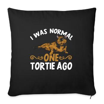 Schildpatt Katze Tortoiseshell Cat Tortie - Sofakissenbezug 45 x 45 cm - Schwarz - Vorne