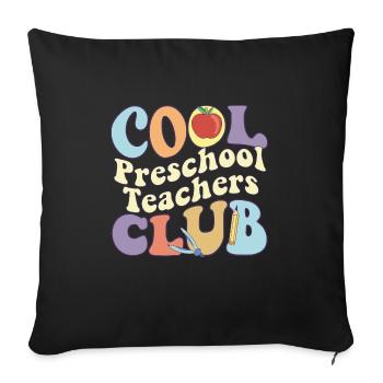 Cool Pre School Teacher Club Pke-K Vibes Teacher - Sofa pillowcase 17,3'' x 17,3'' (45 x 45 cm) - black - Front