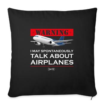 Funny Pilot Crop Duster Aviation, I May Talk - Sofa pillowcase 17,3'' x 17,3'' (45 x 45 cm) - black - Front