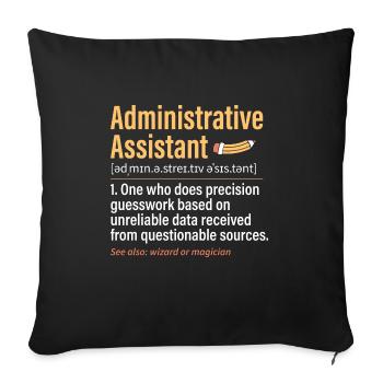 Secrétaire, Adjointe administrative, Commis de bureau - Housse de coussin décorative 45 x 45 cm - noir - Devant