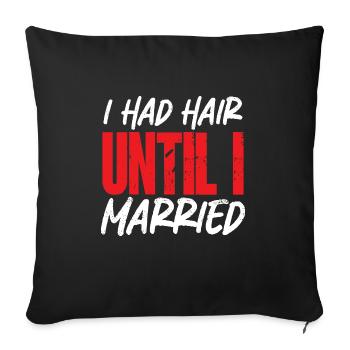 Tête chauve Calvitie Barbe Tête chauve - Housse de coussin décorative 45 x 45 cm - noir - Devant