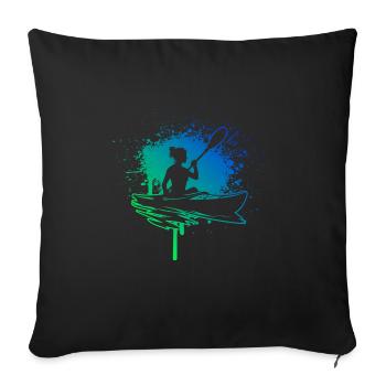 Kayak Canoë Kayak Femme Kayak Homme - Housse de coussin décorative 45 x 45 cm - noir - Devant