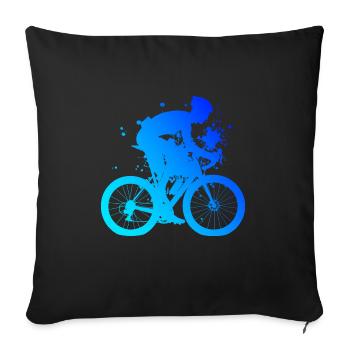 Road Cyclist Road Cycling Road Bike Road Bike - Sofa pillowcase 17,3'' x 17,3'' (45 x 45 cm) - black - Front