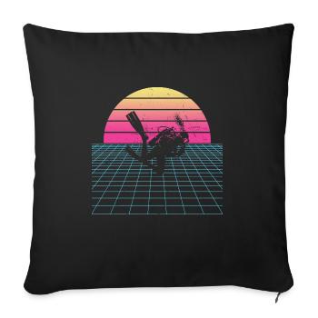 Scuba Diver Diver Plongée sous-marine Scuba Diver - Housse de coussin décorative 45 x 45 cm - noir - Devant
