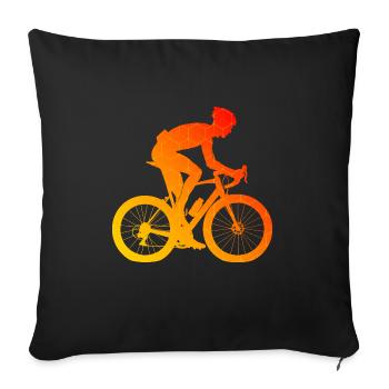 Vélo de route pour hommes Vélo de route pour femmes - Housse de coussin décorative 45 x 45 cm - noir - Devant