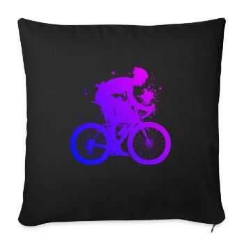 Cycliste de route Vélo de route Vélo de route Vélo de route - Housse de coussin décorative 45 x 45 cm - noir - Devant