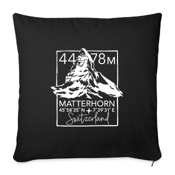 Matterhorn Hiking Zermatt Souvenir - Housse de coussin décorative 45 x 45 cm - noir - Devant