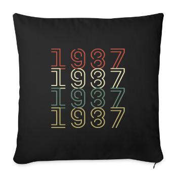 Original 1987 Vintage Vintage Birthday Retro - Sofa pillowcase 17,3'' x 17,3'' (45 x 45 cm) - black - Front