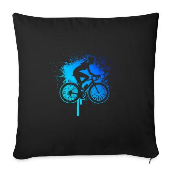 Vélo Cyclisme Cyclistes Cyclisme - Housse de coussin décorative 45 x 45 cm - noir - Devant