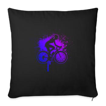 Vélo VTT Velo Vélo Homme Cycliste - Housse de coussin décorative 45 x 45 cm - noir - Devant