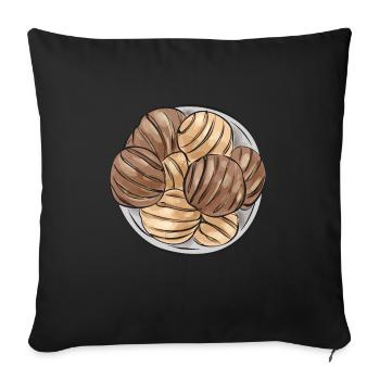 Concha Hispanique Mexicain Pan Dulce - Housse de coussin décorative 45 x 45 cm - noir - Devant