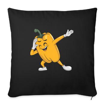 Paprika Geschenk - Sofakissenbezug 45 x 45 cm - Schwarz - Vorne