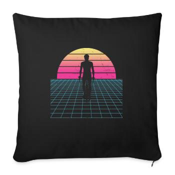 VTT Vélo Vélo Hommes Cyclistes - Housse de coussin décorative 45 x 45 cm - noir - Devant