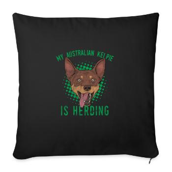 Kelpie australien - Housse de coussin décorative 45 x 45 cm - noir - Devant