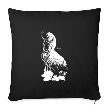 Chinese crested dog - Sofa pillowcase 17,3'' x 17,3'' (45 x 45 cm) - black - Front