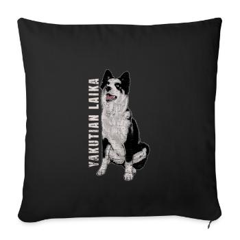 Laïka yakoutienne - Housse de coussin décorative 45 x 45 cm - noir - Devant