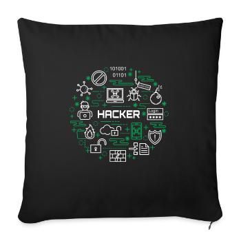 hacker - Sofa pillowcase 17,3'' x 17,3'' (45 x 45 cm) - black - Front